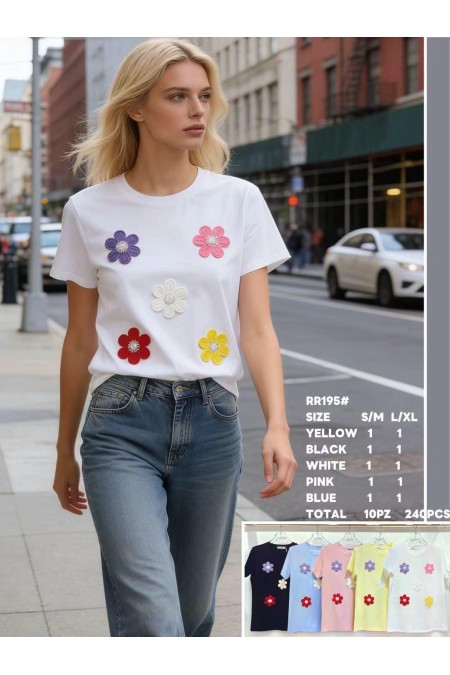 Tricou de Dama cu Flori Engros