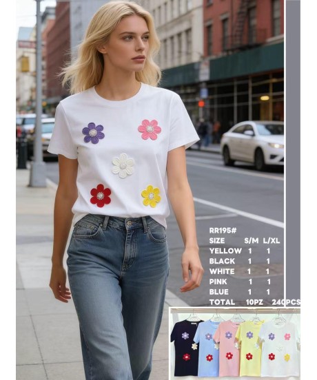 Tricou de Dama cu Flori Engros