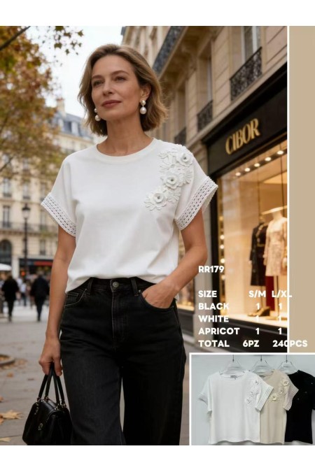 Tricou de Dama cu Flori Engros