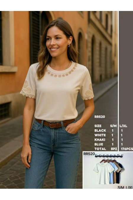 Tricou de Dama Brodat Engros