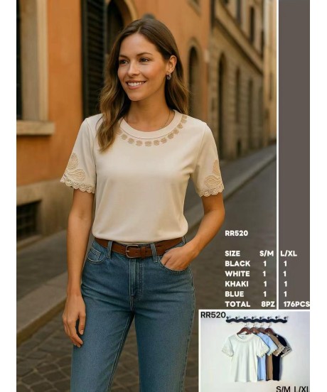 Tricou de Dama Brodat Engros